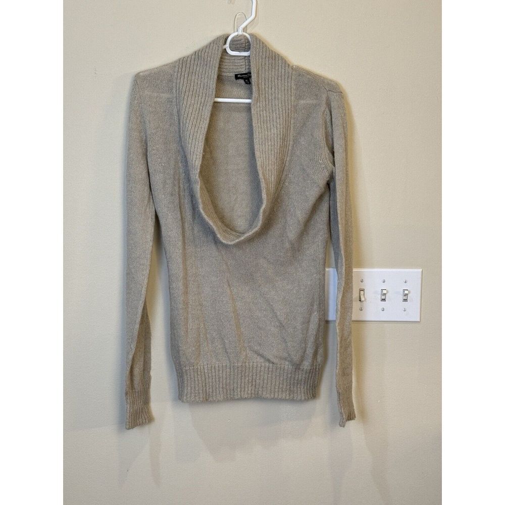 MASSIMO DUTTI Mohair/ Wool Blend Scoop‎ Neck Sweater Brown Size M